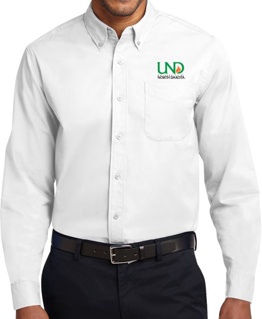 University of North Dakota Twill Button Down Long Sleeve Institutional Mark - ONLINE ONLY