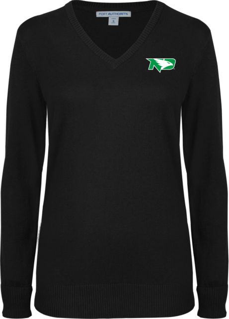 University of North Dakota Ladies V Neck Sweater Primary Athletic Mark - ONLINE ONLY
