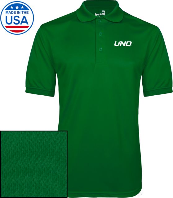 University of North Dakota Dry Mesh Polo UND Secondary Mark