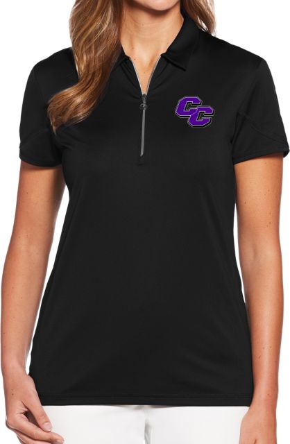 Curry College Callaway Womens Tulip Sleeve Zip Polo Curry College Primary Athletic Mark - ONLINE ONLY