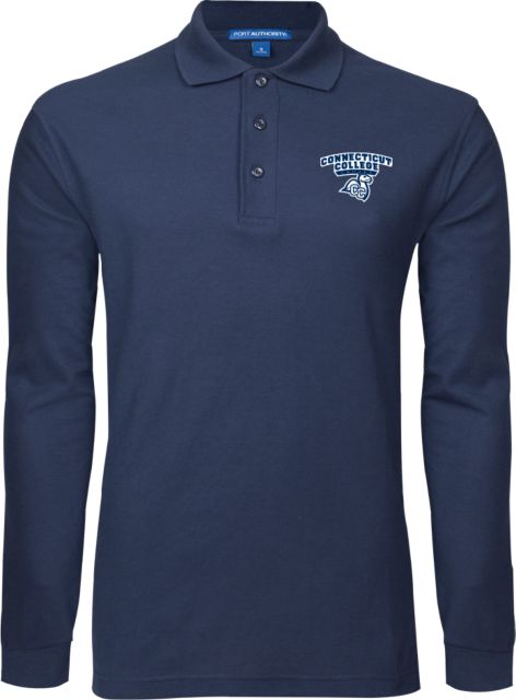 Connecticut College Long Sleeve Polo Primary Mark - ONLINE ONLY