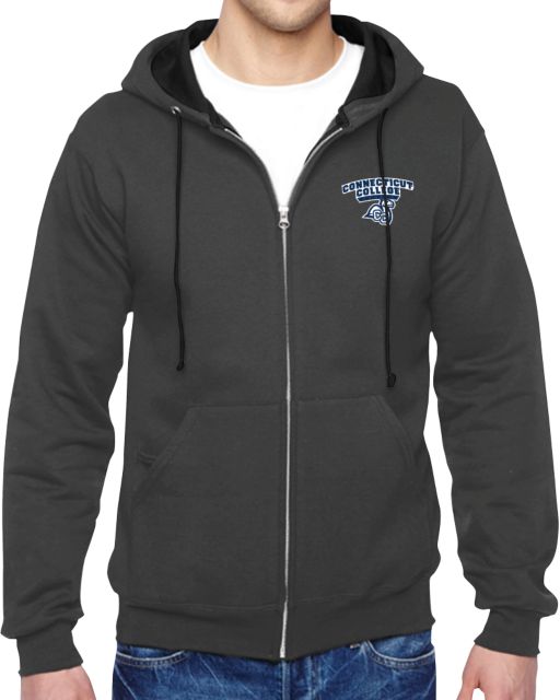 Connecticut College Fleece Full Zip Hoodie Primary Mark - ONLINE ONLY