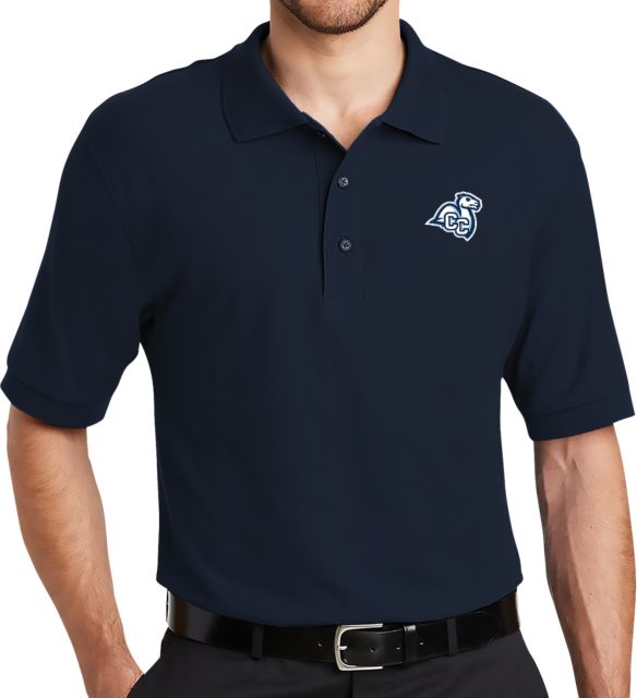 Connecticut College Silk Touch Polo Camel with CC - ONLINE ONLY