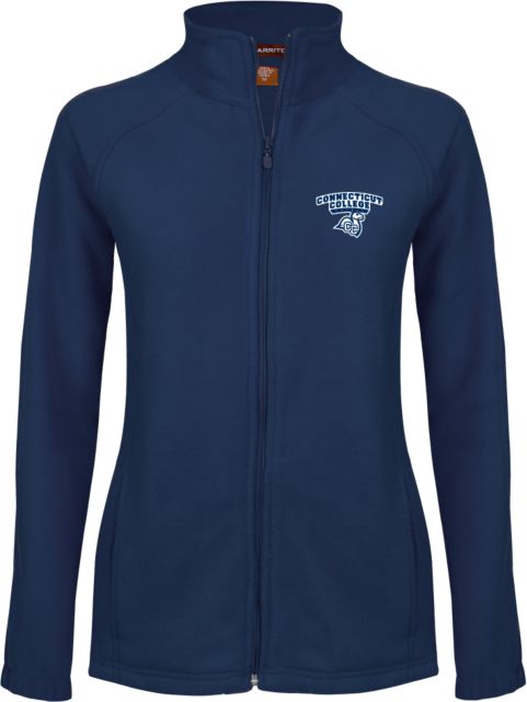 Connecticut College Womens Fleece Full Zip Jacket Primary Mark - ONLINE ONLY