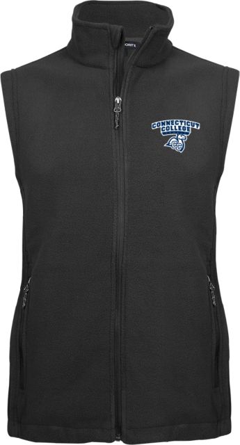 Connecticut College Fleece Full Zip Vest Primary Mark - ONLINE ONLY