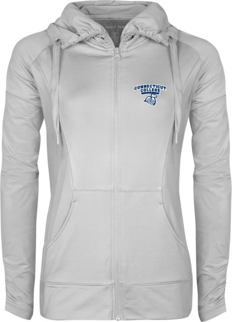 Connecticut College Womens Sport Wick Stretch Full Zip Jacket Primary Mark - ONLINE ONLY