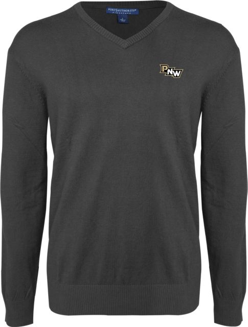 Purdue Northwest VNeck Sweater PNW Stacked Diagonal - ONLINE ONLY