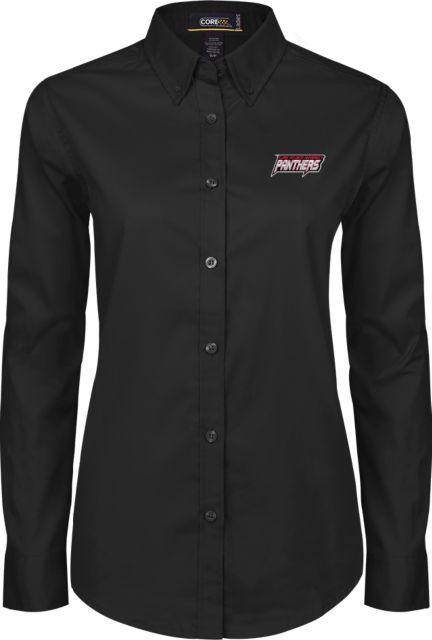 Clark Atlantic Ladies Twill Button Down Long Sleeve Clark Panthers - ONLINE ONLY