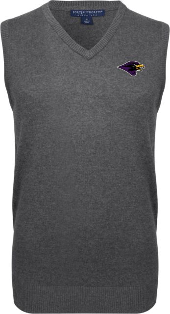 Montevallo VNeck Sweater Vest Charcoal UM Falcon Head - ONLINE ONLY