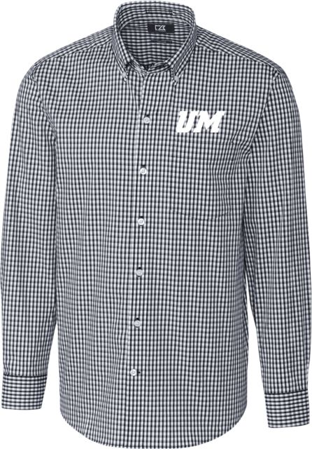 Montevallo Cutter & Buck Gingham Long Sleeve Button Down UM Logo - ONLINE ONLY