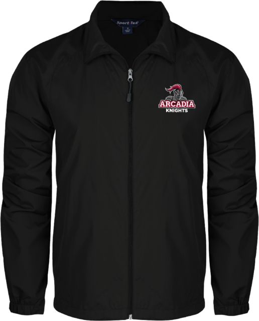 Arcadia Full Zip Wind Jacket Black Arcadia Knights Stacked - ONLINE ONLY