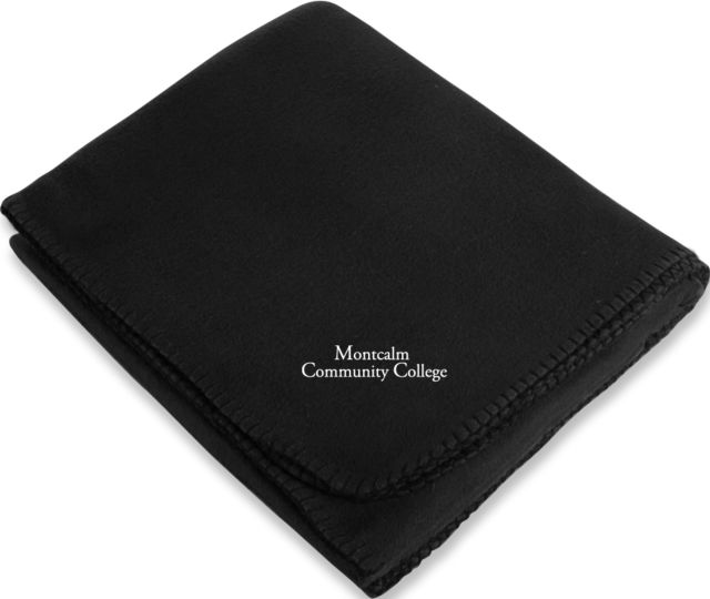 Montcalm Arctic Fleece Blanket Montcalm Community College Institutional Wordmark