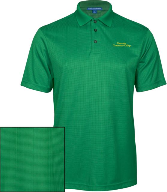 Montcalm Performance Fine Jacquard Polo Montcalm Community College Institutional Wordmark