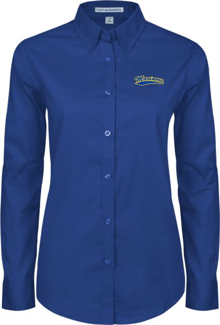 Maine Maritime Womens Twill Long Sleeve Button Down Mariners Athletic Mark- ONLINE ONLY