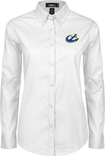 Maine Maritime Womens Twill Long Sleeve Button Down  Anchor Athletic Mark- ONLINE ONLY