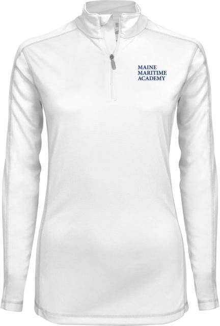 Maine Maritime Womens Syntrel Interlock 1/4 Zip Institutional Stacked- ONLINE ONLY