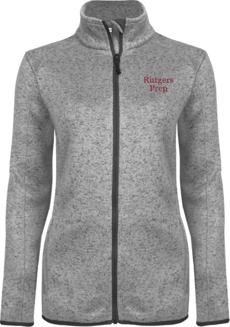 Rutgers Prep Womens Heather Fleece Jacket Rutgers Prep Stacked - ONLINE ONLY