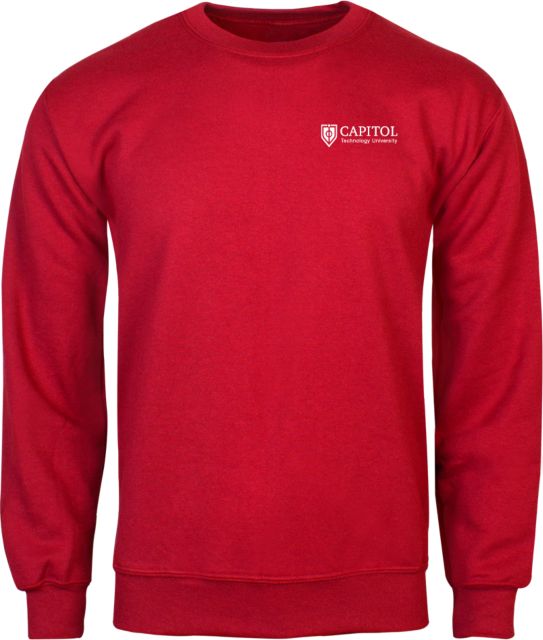 Capitol Technology Red Fleece Crew Primary Mark - ONLINE ONLY