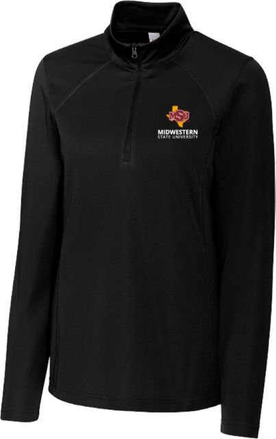 Midwestern State C&B Womens Clique Ice Pique Half Zip MSU Institutional Stacked - ONLINE ONLY