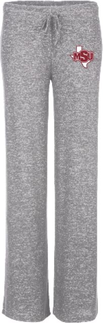 Midwestern State Boxercraft Womens Oxford Heather Cuddle Wide Leg Pant MSU Logo - ONLINE ONLY