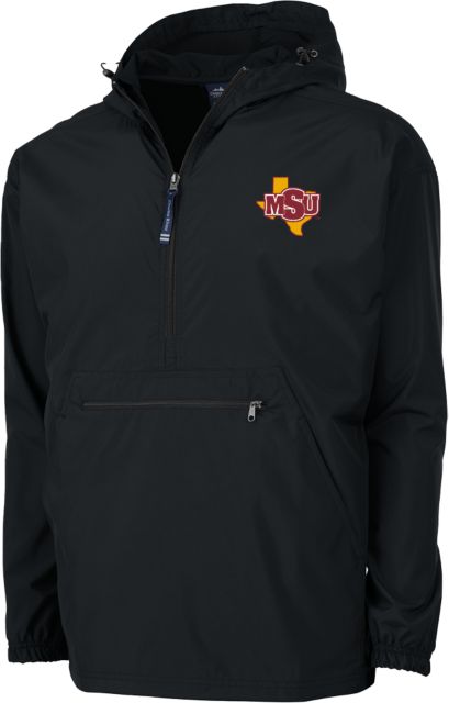 Midwestern State Charles River Pack N Go Pullover Rain Jacket MSU Logo - ONLINE ONLY