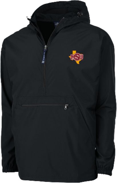 Midwestern State Charles River Womens Pack N Go Pullover Jacket MSU Logo - ONLINE ONLY