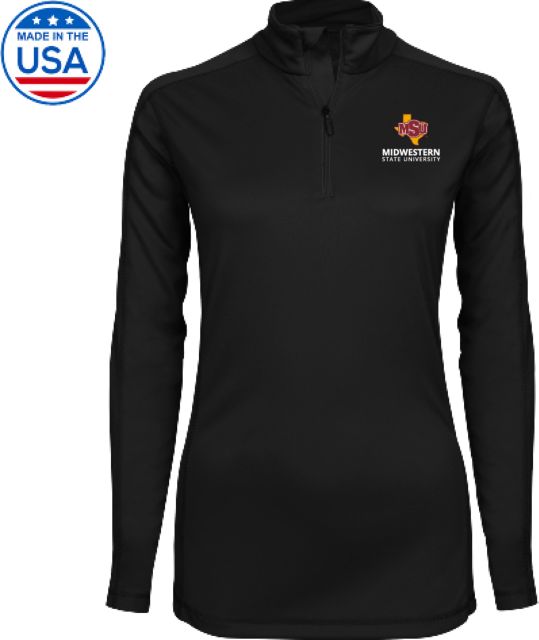 Midwestern State Syntrel Womens Interlock 1/4 Zip MSU Institutional Stacked - ONLINE ONLY