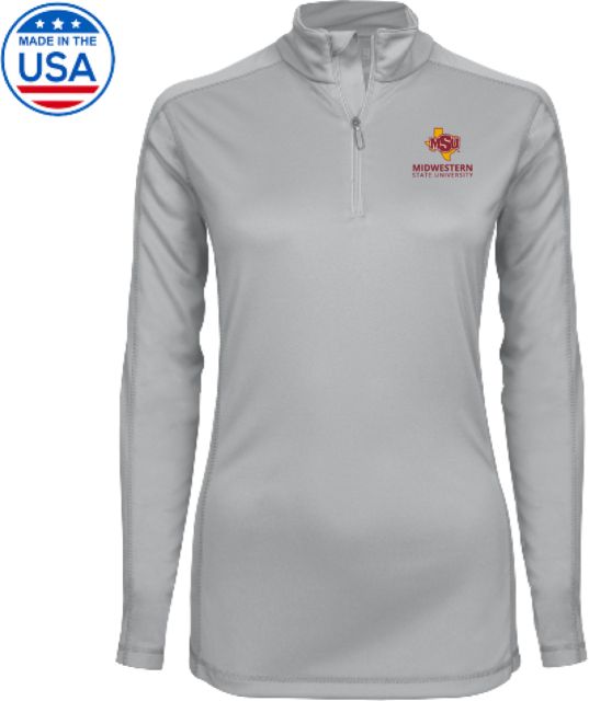 Midwestern State Syntrel Womens Platinum Interlock 1/4 Zip MSU Institutional Stacked - ONLINE ONLY