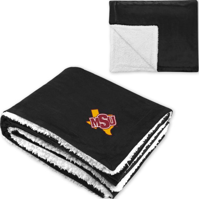 Midwestern State Super Soft Luxurious Sherpa Throw Blanket MSU Logo - ONLINE ONLY