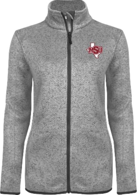 Midwestern State Womens Heather Fleece Jacket MSU Logo - ONLINE ONLY
