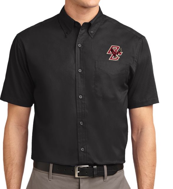 Boston College Twill Button Down Short Sleeve Primary Mark - ONLINE ONLY