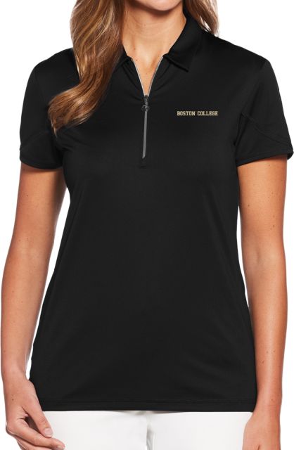 Boston College Womens Callaway Tulip Sleeve Zip Polo Boston College - ONLINE ONLY