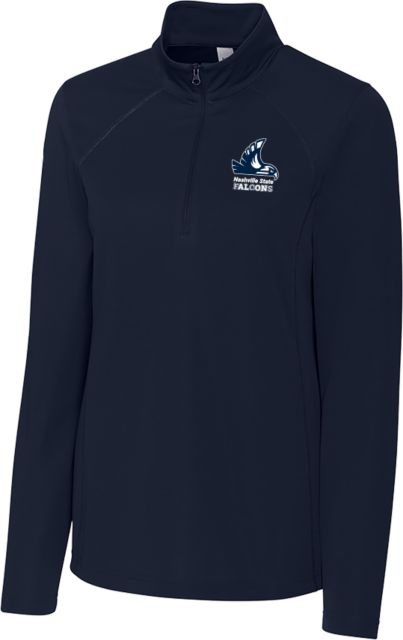 Nashville State C&B Womens Dark Clique Ice Pique Half Zip Nashville State Falcons Mascot - ONLINE ONLY