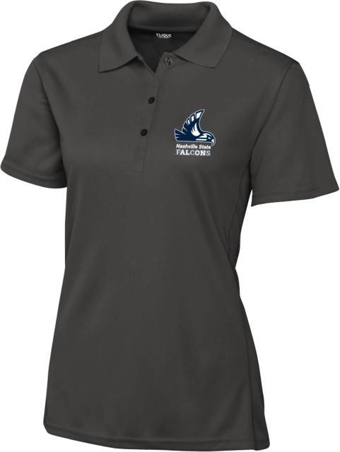 Nashville State C&B Womens Dark Clique Ice Pique Polo Nashville State Falcons Mascot - ONLINE ONLY