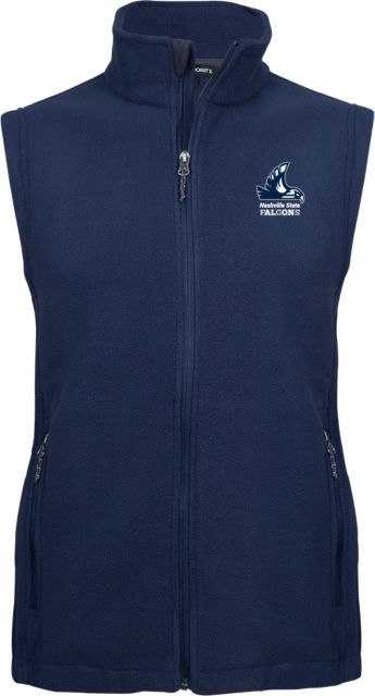 Nashville State Fleece Full Zip Vest Nashville State Falcons Mascot - ONLINE ONLY