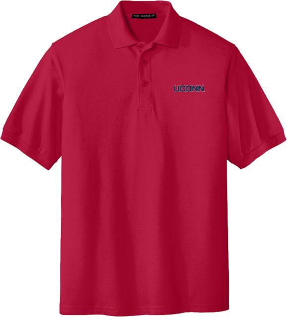 UConn Extended Red Silk Touch Polo UConn Primary Wordmark - PLUS - ONLINE ONLY