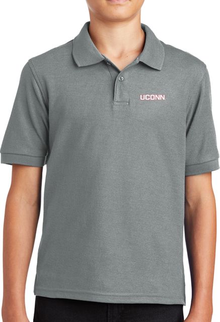 UConn Youth Silk Touch Polo UConn Primary Wordmark