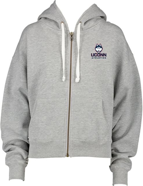 UConn Enza Womens Boxy Full Zip Hood UConn Mascot Athletics