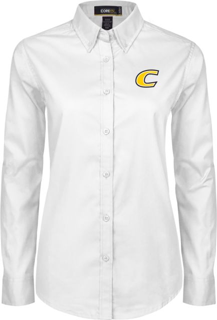 Centre Womens Twill Button Down Long Sleeve  C Primary Mark - ONLINE ONLY
