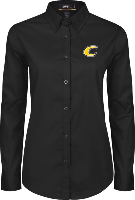 Centre Womens Twill Button Down Long Sleeve  C Primary Mark - ONLINE ONLY