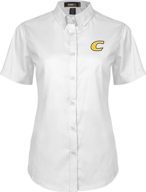 Centre Womens Twill Button Up Short Sleeve C Primary Mark - ONLINE ONLY