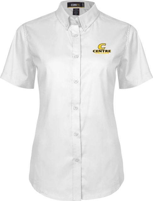 Centre Womens Twill Button Up Short Sleeve C Centre College - ONLINE ONLY