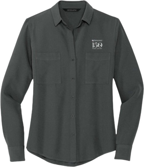 Shenandoah Mercer + Mettle Womens Crepe Long Sleeve Camp Blouse Shenandoah - 150 years - ONLINE ONLY