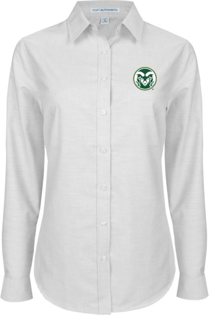 Colorado State Womens Oxford Shirt White Colorado State Primary Athletics Mark