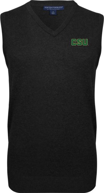 Colorado State VNeck Sweater Vest Black Official CSU Wordmark