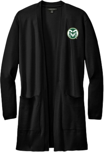 Colorado State Mercer + Mettle Womens Open Front Cardigan Sweater Colorado State Primary Athletics Mark