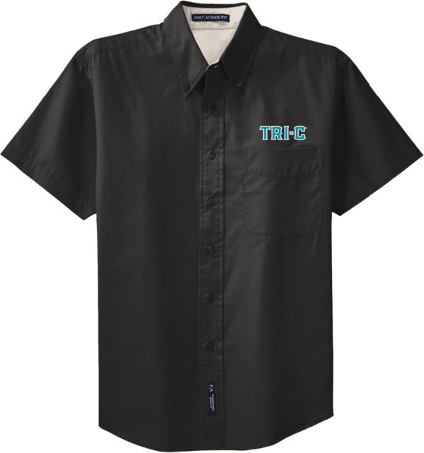 Cuyahoga CC Twill Button Down Short Sleeve Tri-C Wordmark - ONLINE ONLY