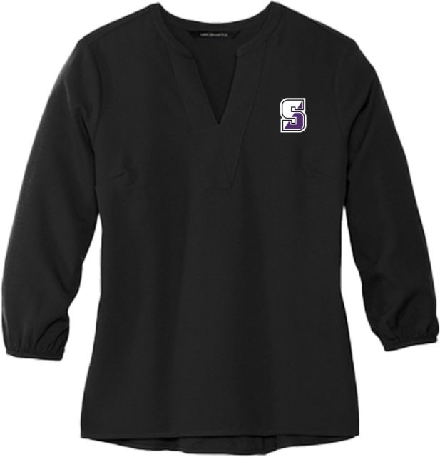 Scranton Mercer + Mettle Womens 3/4 Sleeve Crepe Blouse Univ of Scranton S - ONLINE ONLY