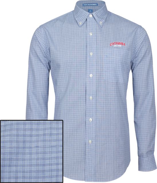 Catawba Plaid Long Sleeve Button Down Catawba College Primary Mark - ONLINE ONLY