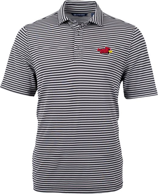 Illinois State CandB Virtue Eco Pique Stripe Polo Illinois State Official Athletics Logo - ONLINE ONLY